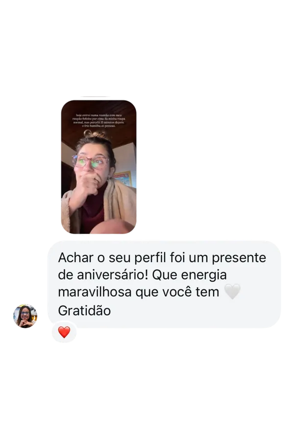 Print de feedback de aluna
