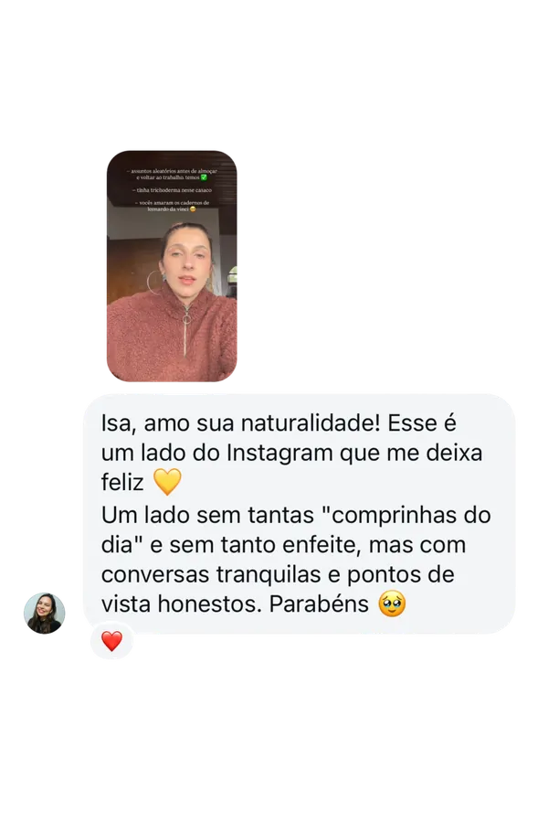Print de feedback de aluna