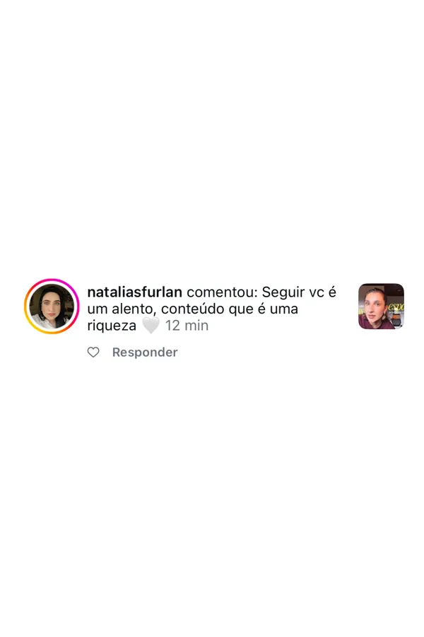Print de feedback de aluna