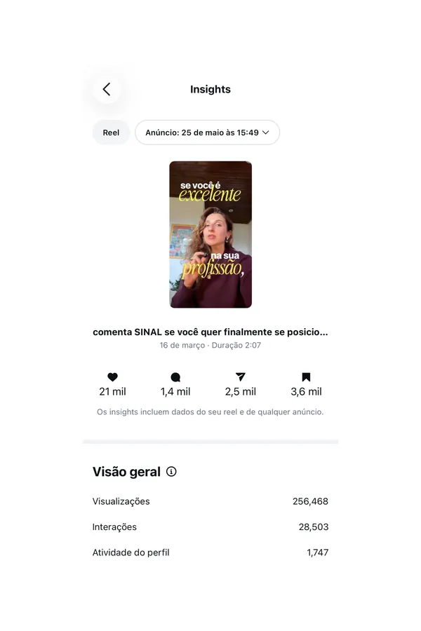 Print de métricas de resultados