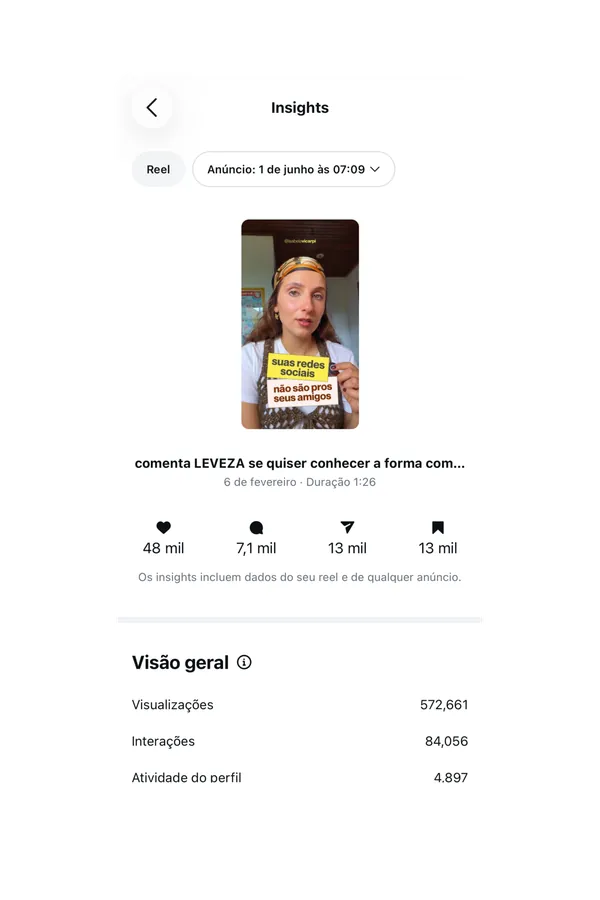 Print de métricas de resultados