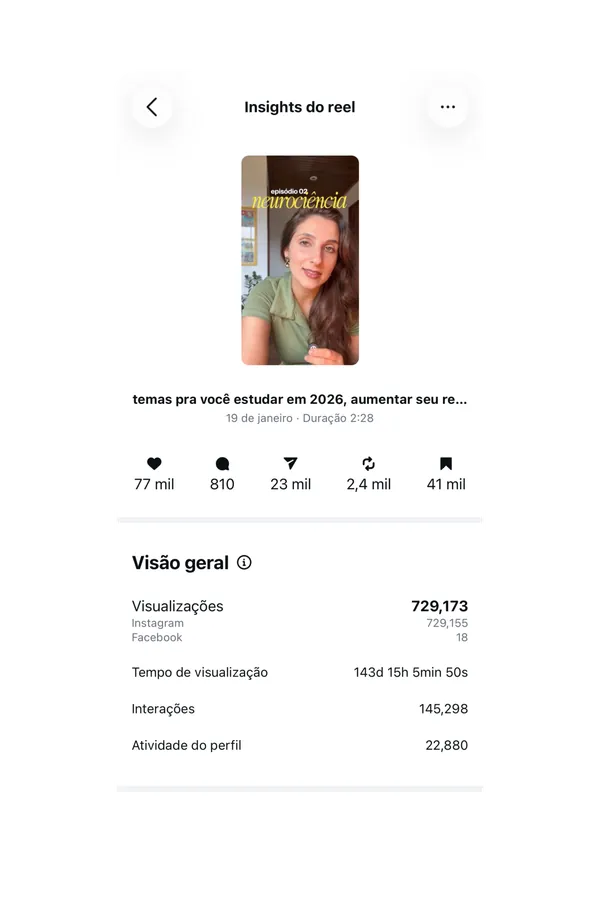Print de métricas de resultados