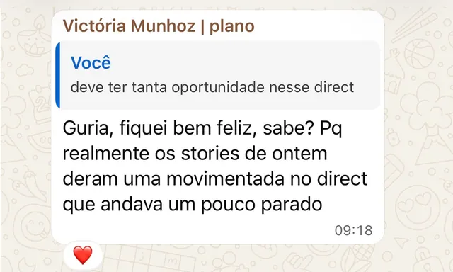 Print de mensagem de aluna