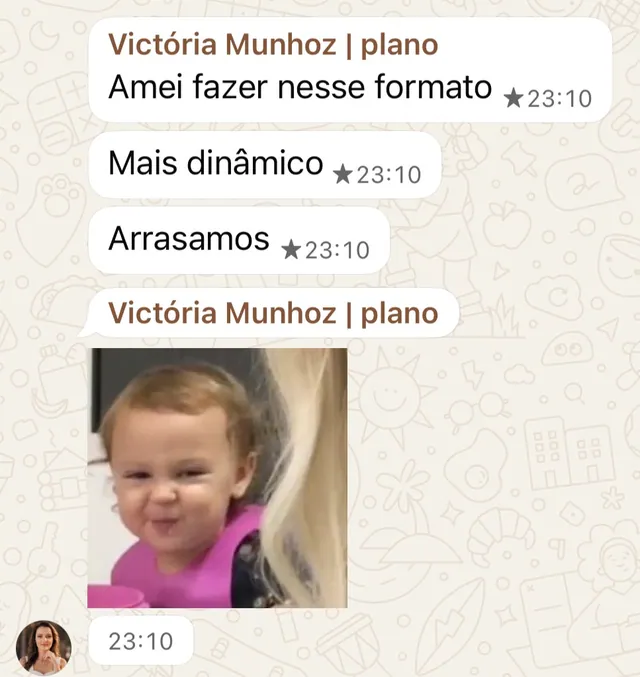 Print de mensagem de aluna