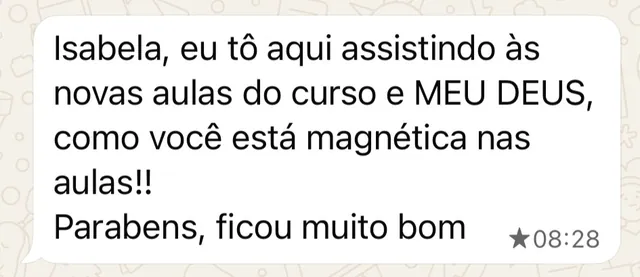 Print de mensagem de aluna
